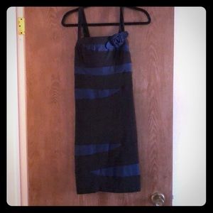 Black and blue mini dress